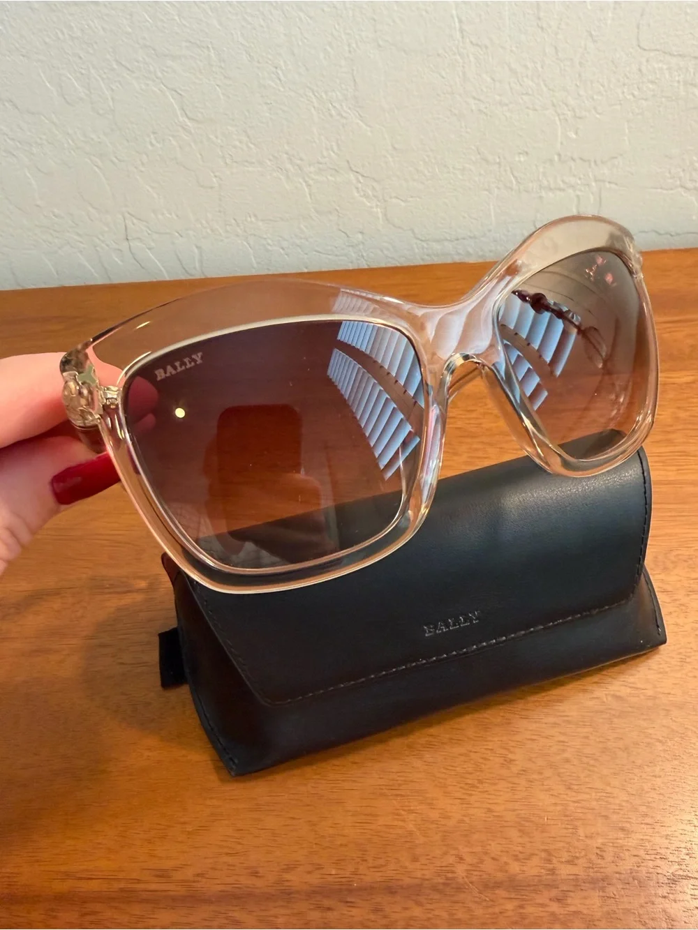Bally Women’s 57F Transparent Frame Sunglasses w